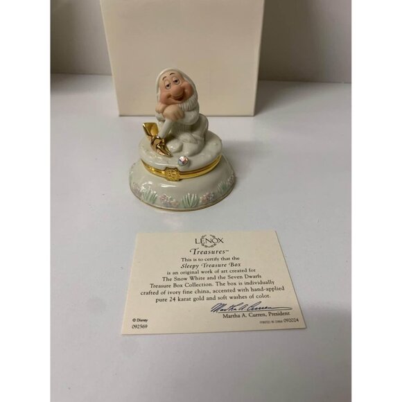 Disney Other - LENOX SLEEPY TREASURE BOX Disney Snow White NEW in BOX with COA